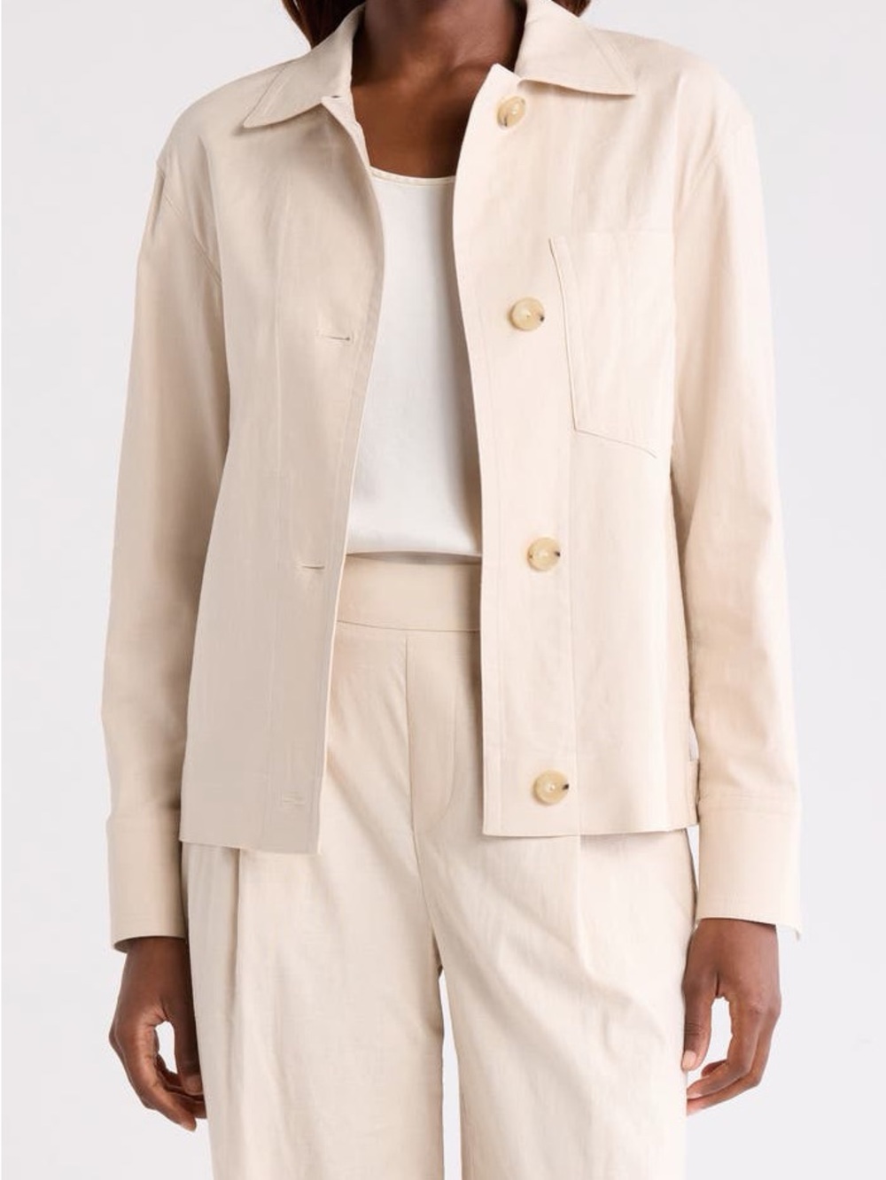 Linen Blend Shirt Jacket
Vince size M